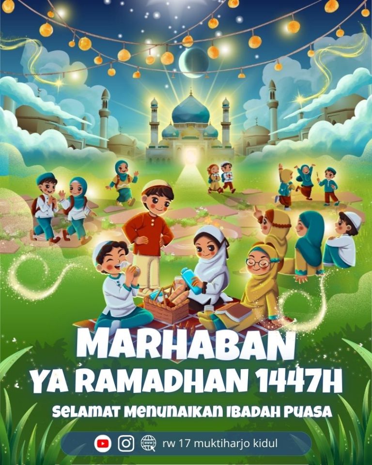 Poster Marhaban Ya Ramadhan Ilustratif Biru dan Hijau (Konten Instagram (45))