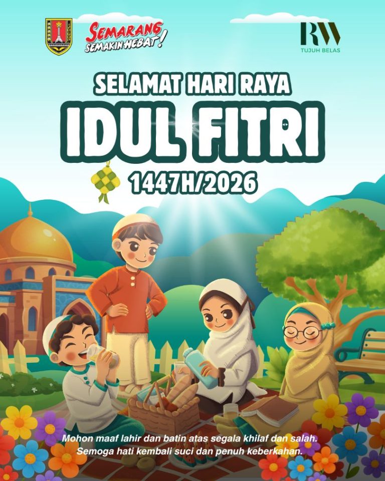 Hijau Ilustrasi Islami Ucapan Selamat Hari Raya Idul Fitri Instagram Post
